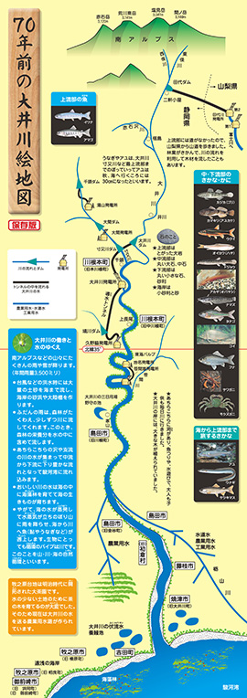 60年前の大井川絵地図